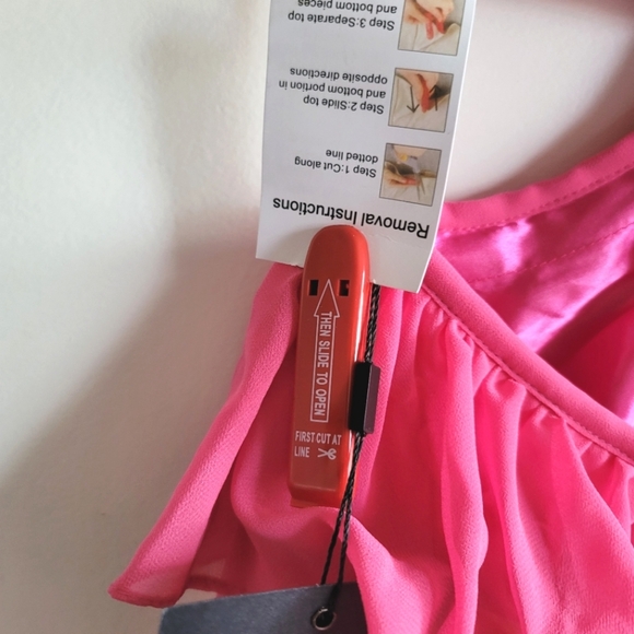 Ieena for Mac Duggal,  Tiered Ruffle Pleated High Neck Gown, HotPink, Size 6,NWT - Picture 15 of 16